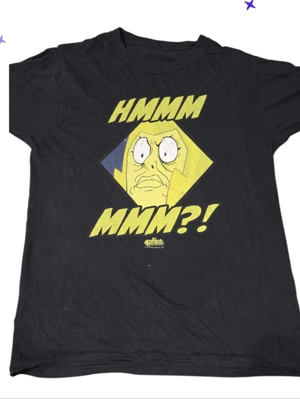 Steven Universe M Black Graphic T-Shirt with Yellow Cartoon Print